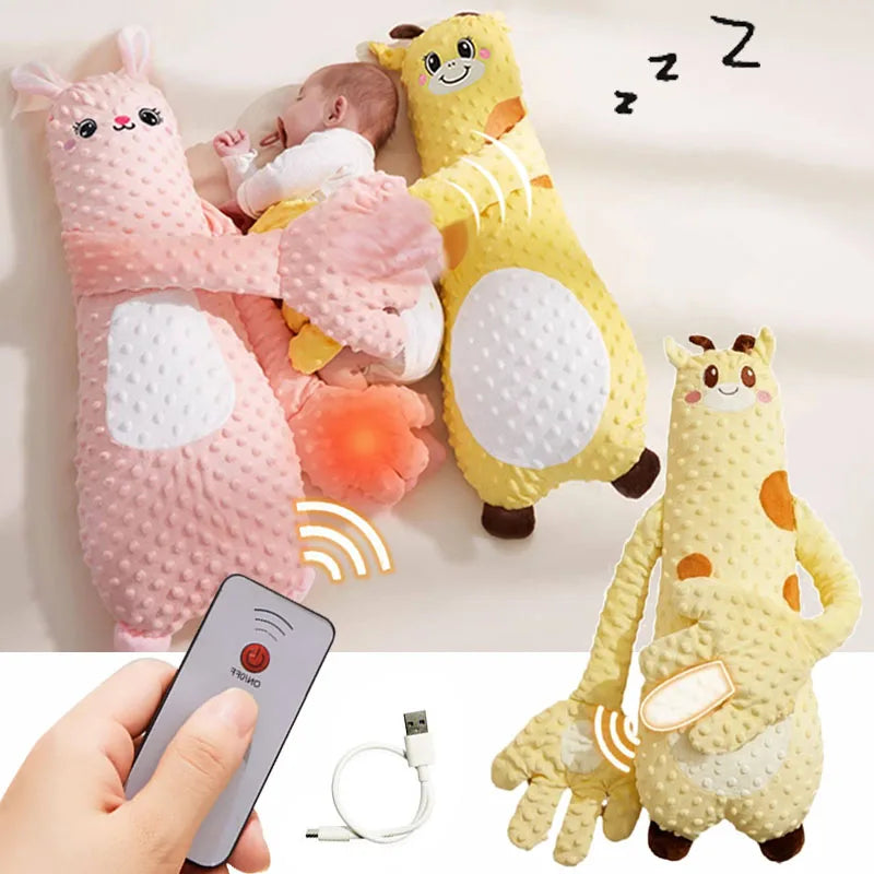 Baby-Schlaf-Patting-Puppe mit beruhigender Handflächenfernbedienung, elektrisches Baby-Handkissen, beruhigendes Handflächenklopfen als Geschenk für Kleinkinder