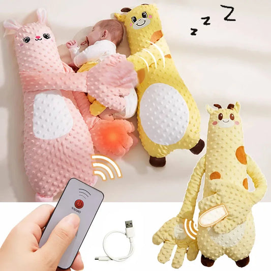 Baby-Schlaf-Patting-Puppe mit beruhigender Handflächenfernbedienung, elektrisches Baby-Handkissen, beruhigendes Handflächenklopfen als Geschenk für Kleinkinder